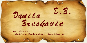 Danilo Brešković vizit kartica